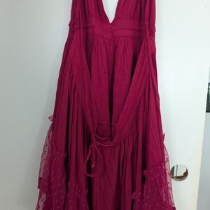 Chic Fairy Inspired Backless Fuchsia Medium Dress